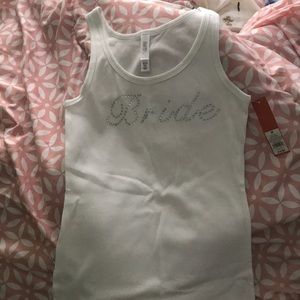 NWT White Bride Ribbed Tank Top